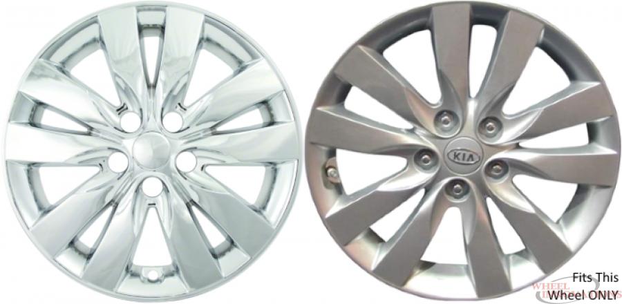 KIA Forte Chrome Wheel Skins (Hubcaps/Wheelcovers) 17 Inch Set | Wheel ...